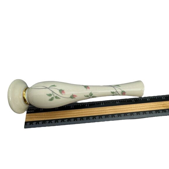 Lenox Bud Vase Rose Manor Pink Ivory 7.5" Gold Trim Rose USA Shabby Chic Flowers - Picture 13 of 16